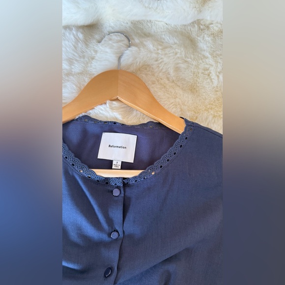 Reformation Valetta Two Piece In Navy, brand new, never worn, no flaws. - Picture 13 of 16